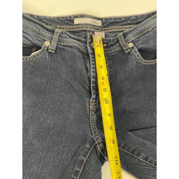 CHICO’S PLATINUM DENIM WOMEN'S DARK WASH BLUE JEANS SIZE 0.5/6 REG - Picture 11 of 14